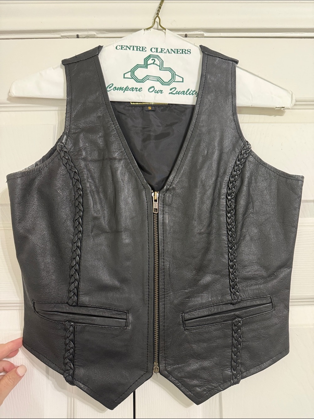 Hudson Leather Black Leather Vest